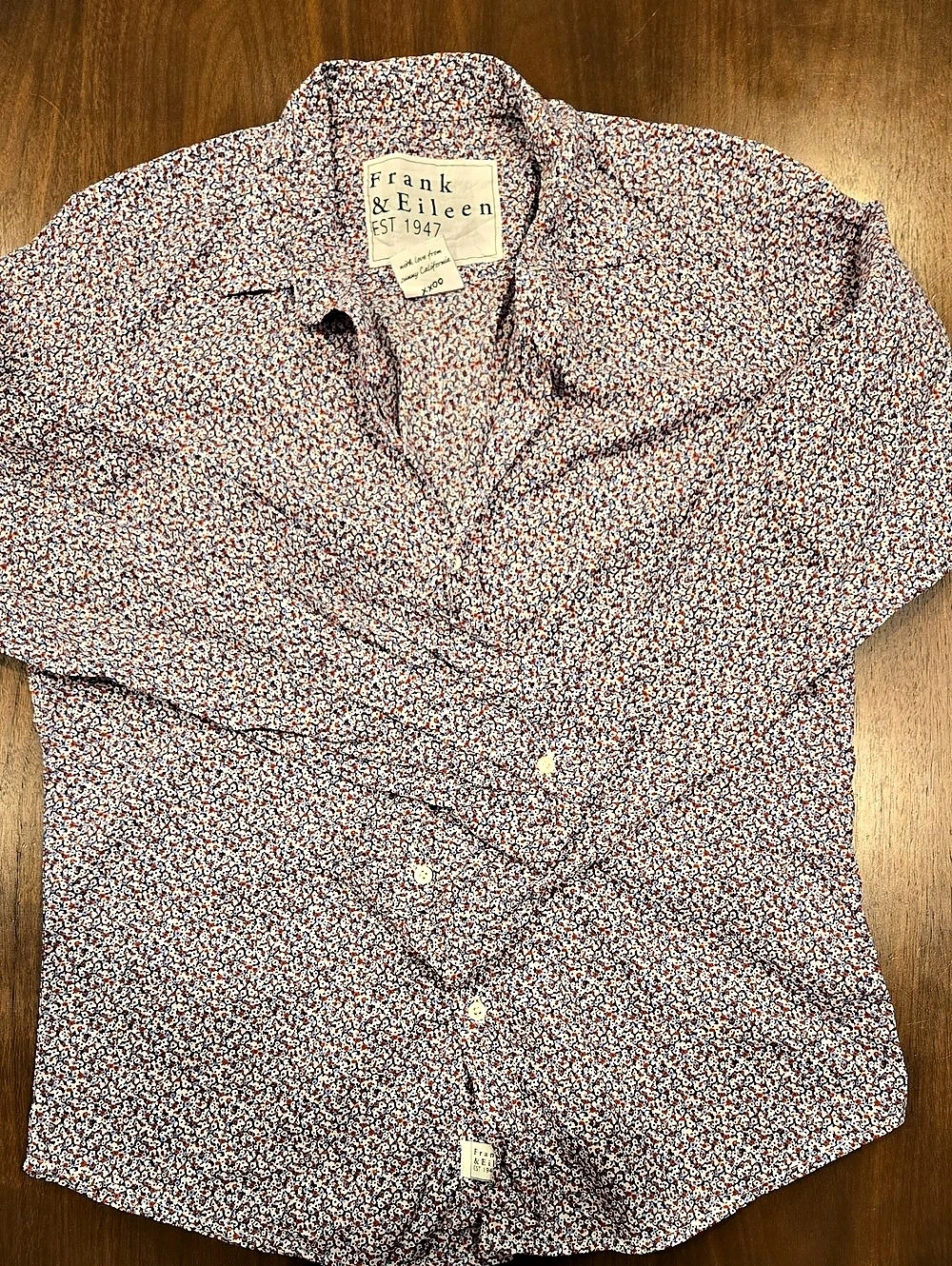 Frank & Eileen Barry Button-Up Shirt Floral Cotton Button Down Medium